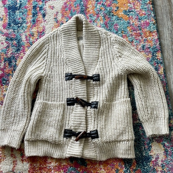 Zara Acrylic Wool Blend Cable Knit Toggle Button Cardigan - Picture 1 of 5